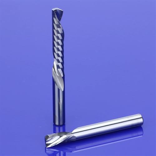 Temhyu 3,175/4/5/6 mm Schaft, linksspiralförmiger Abwärtsschnitt, einschneidiger Fräser, CNC-Schaftfräser, Hartmetall-Fräser(3.175x1.5x8x38L) von Temhyu