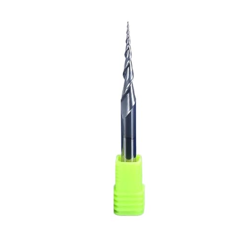 Temhyu 3,175/4/6/8mm Schaft Kugelkopfkegelschaftfräser Vollhartmetall-CNC-Fräser Kegelfräswerkzeuge 2-Flöten-Fräser(3.175xR1.0x15x38L) von Temhyu