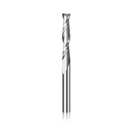 Temhyu 3,175 1/8 Schaft 2 Flöte Spiralfräser CNC Flachnase Schaftfräser Gravur Fräser for Hartmetallwerkzeug Schaftfräser(3.175x3.175x12) von Temhyu