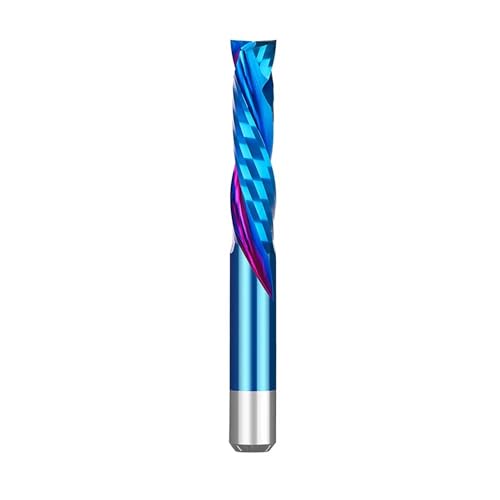 Temhyu 3,175–12 mm Schaftfräser UP & DOWN Cut Zweischneidiges Spiralkompressionsfräswerkzeug for CNC-Fräser-Schaftfräser(Nano Blue Coated,4x17x50L) von Temhyu