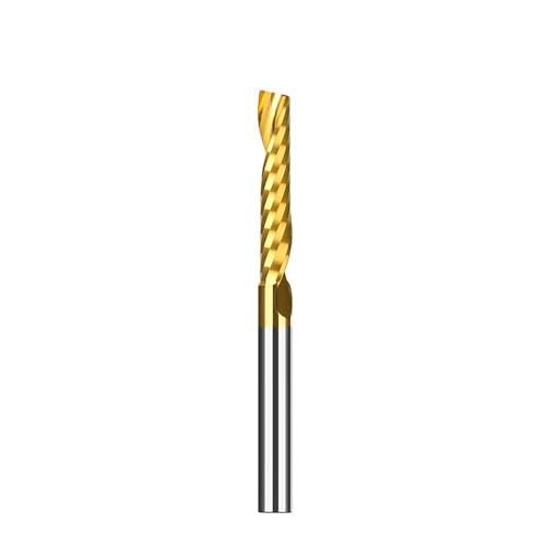 Temhyu 3,175 4 5 6 8mm Schaft Schaftfräser Einzelflöte Fräser Hartmetall CNC Spiralfräser Holzbearbeitungswerkzeuge(8x20x55mm) von Temhyu
