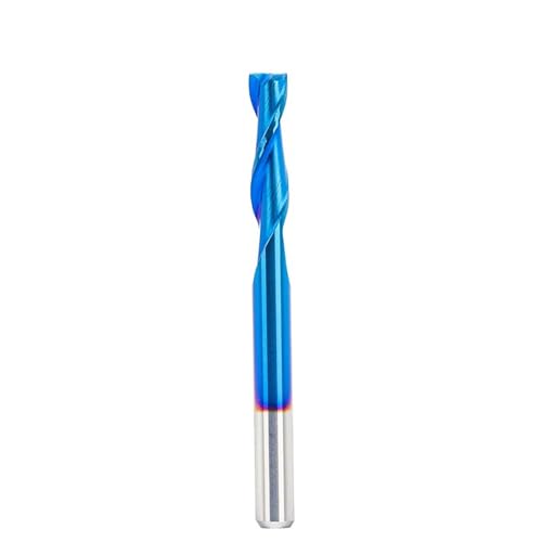 Temhyu 3,175 4 6 8 10 12mm Schaft 2 Flöten Spiralfräser CNC Fräser for Holzbearbeitung Hartmetall-schaftfräser(6x6x42x70L) von Temhyu