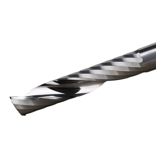 Temhyu 3,175 4 mm 8 mm Schaftklasse CNC-Schaftfräser Ein einzelner Flöten-Spiralschneider Tugster-Stahlfräser for MDF-Hartmetallfräser PVC-Holzschneider(10x42) von Temhyu