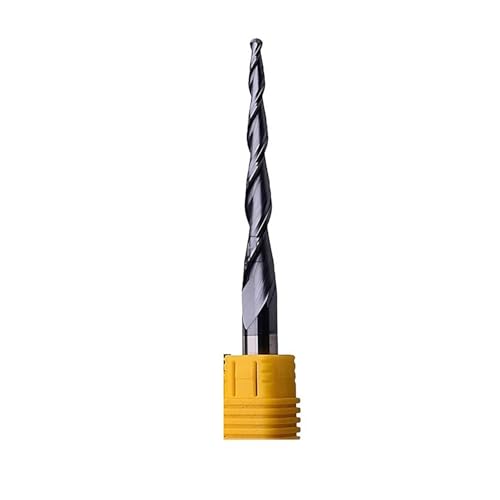 Temhyu 3,175 mm, 4 mm, 6 mm, 8 mm Schaft, konischer Fräser, Hartmetall, Kugelkopf, konische Schaftfräser, Fräser, CNC-Kegel, Holz- und Metallfräser(R0.75x20.5Cx4Dx50L) von Temhyu