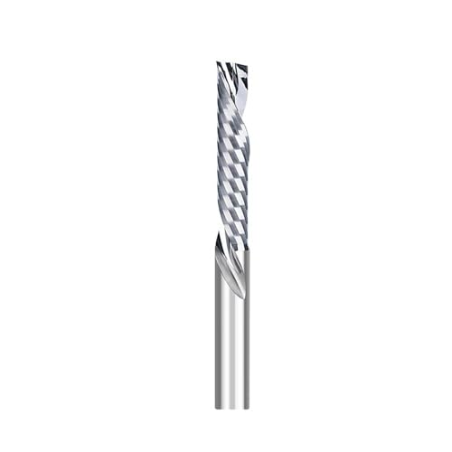Temhyu 3,175 mm (1/8') Schaft CNC-Fräser, Einzelnut, nach unten geschnittener Spiral-Schaftfräser, Hartmetall-Fräser for Acryl-PVC(3.175x2x4x40L) von Temhyu