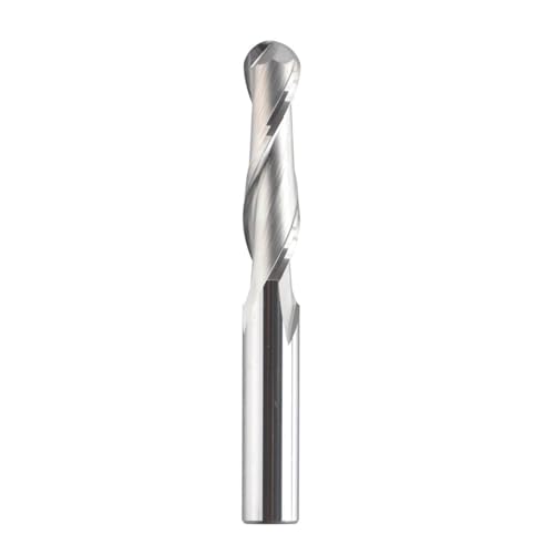 Temhyu 3,175 mm 6 mm 8 mm Schaft Hartmetall Kugelfräser 2 Flöten R0,5-R4,0 Schaftfräser Fräser for Holz und Aluminium CNC(W2B-R3.0-L18) von Temhyu
