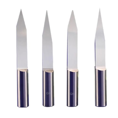 Temhyu 3,175 mm Schaft CNC Flachboden Schnitzwerkzeuge Graveur Wolframkarbid V Gravur Fräser for Holz Acryl Kunststoff PVC(30 degree,Tip 0.5mm) von Temhyu