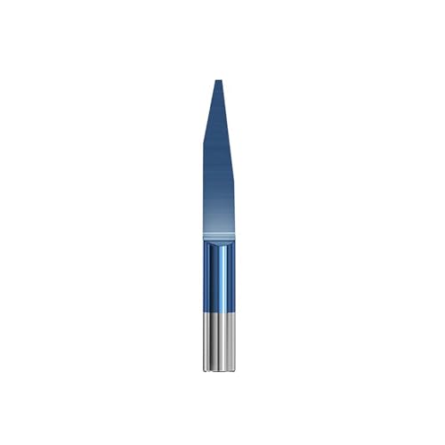 Temhyu 3,175 mm Schaft-Gravierbit, 0,1–0,5 mm V-Form, PCB-3D-Fräser, Nano-blaue Beschichtung, flache Unterseite, Gravur-Bits, CNC-Fräser(3.175x0.8x30D) von Temhyu