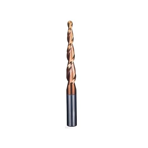 Temhyu 3,175mm 4mm 6mm HRC55 Kegel Ball Nase Cutter Cnc Werkzeug Hartmetall Schaftfräser Kegel Holzbearbeitung Router Bits(R1.0-20l-D4-50L) von Temhyu