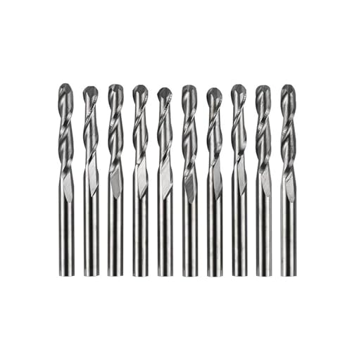 Temhyu 3,175mm Schaft Schaftfräser Gravur Bits Set CNC Fräser Kugelkopf PCB Fräser Hartmetall Fräswerkzeuge(10pcs bits-02) von Temhyu
