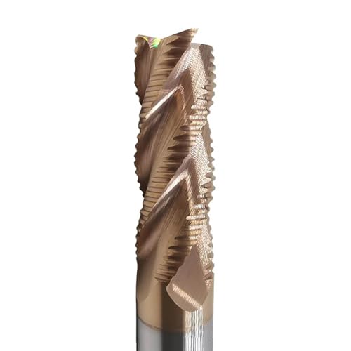 Temhyu 3/4/5/6/7/8/10mm Schaft Vollhartmetall Schruppfräser HRC55 4 Flöte CNC Fräser Bits Fräser for Metall Grobbearbeitung(10.0X40X10DX100) von Temhyu