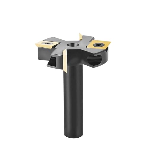 Temhyu 38,1 mm 45 mm 2-schneidiger Holzhobel-Bit for Schneiden von Spoilboard-Oberflächenfräsern, Hartmetallplatte mit ATS-beschichtetem Einsatz(IP2F-D38.1-H8-ATS) von Temhyu