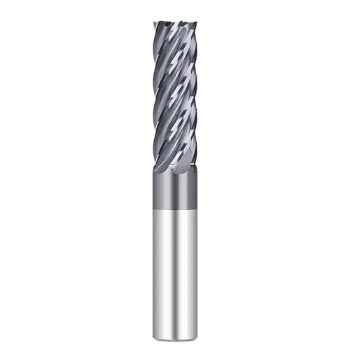 Temhyu 4–16 mm Schaftfräser, Wolframkarbid-Schaftfräser, 6 Flöten, CNC-Endbearbeitung, Fräser for Metall, Stahl(ALTIAN Coated,4x12x4Dx50L) von Temhyu