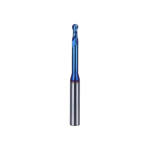 Temhyu 4 mm 8 mm Schaft HRC55 HRC65 Hartmetall Langhals-Kugelfräser CNC-Rillenfräser Fräser Fräser Messer R0,15 R1 Schaftfräser(HRC65 2F,R0.4x6x4x50mm) von Temhyu
