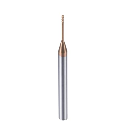 Temhyu 4 mm Schaft Maschinenschneider Werkzeug Fräser Mikro-Eckenradius-Schaftfräser mit langem Hals 0,3–2,5 Mini-Hartmetall CNC-Schneiden 2 3 4 Flöten(0.7X 4X D4X 50) von Temhyu