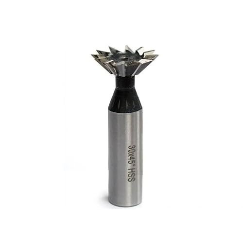 Temhyu 45/55/60 Grad HSS Schwalbenschwanzfräser 10–60 mm gerader Schaft HSS Schaftfräser CNC-Fräser HSS Schwalbenschwanzfräser Schaftfräser(1pc 12x45Degrees) von Temhyu