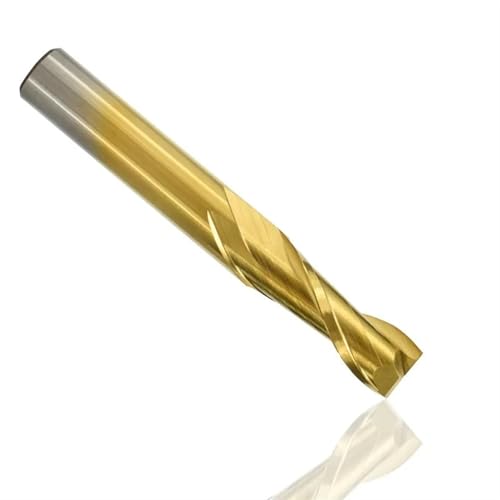 Temhyu 4mm 6mm 8mm 10mm 12mm Schaft Fräser 2 Flöte Hartmetall-schaftfräser Hartmetall Zinn beschichtete Schaftfräser CNC Router Bit for Holzbearbeitung(4x4x10x45mm) von Temhyu