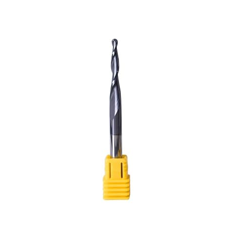 Temhyu 4mm 6mm 8mm Schaft Wolfram-Vollhartmetall-Schaftfräser Kugelkopf-Schaftfräser Fräser CNC-Kegel-Holz-Metall-Fräser(R0.75X15X3.175DX38L) von Temhyu