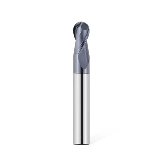 Temhyu 4mm 8mm Schaft Kugelkopffräser Wolframkarbidfräser CNC Fräser Fräswerkzeug HRC 45 55 65 2 Flöte CNC-Drehmaschine Werkzeug(HRC45,R9xD18x100L) von Temhyu