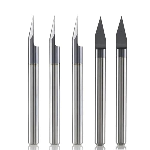 Temhyu 5 stücke 3,175mm Schaft Flachboden Hartmetall PCB Gravur Bit 30 0,2mm, 0,1mm CNC Router Werkzeug for Messing Stahl Edelstahl Deutsch Stange(3.175-30DEG-0.2mm) von Temhyu