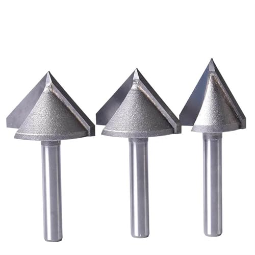 Temhyu 5PCS 6mm 8mm 12,7mm Schaft 3D Router Bits 60 90 120 Grad Fräser Acryl PVC MDF Harte CNC Werkzeug Router Gravur Bit Ende Mühlen(8x32x60) von Temhyu