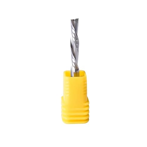 Temhyu 5Pcs 3,175mm 4mm 6mm 8mm Schaft Mühle Cutter Bit Unten Cut Zwei Flöte Links spirale Bits Hartmetall Wolfram CNC Router Bits Ende Fräsen Teile(4x4x32x55) von Temhyu
