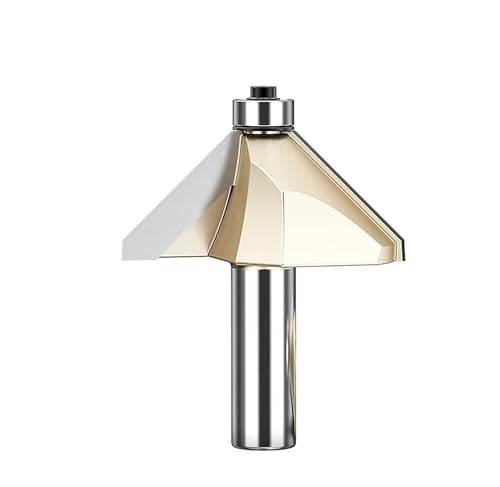Temhyu 6,35mm 12,7mm Schaft 45 Grad Abschrägung Rand Bilden Fase Router Bits Mit Lager Anfasen CNC Holz Schneiden Werkzeuge holzbearbeitung Fräser(X00319) von Temhyu