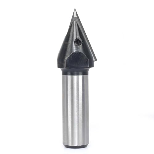 Temhyu 6 mm 12 mm Schaft, CNC-Einsatz, V-Nut-Schlitzfräser, 45-Grad-V-Bit, 1/4 Zoll, 1/2 Zoll, Holzbearbeitung, Fasen, 3D-Gravur, Fräser(6mm shank) von Temhyu
