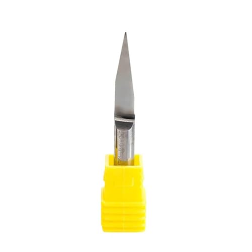 Temhyu 6 mm Schaft, flacher Boden, Gravur-Bits, 45–50 mm, verlängerte CNC-Fräswerkzeuge, V-Hartmetall-Schnitzfräser, Grad 20, 25, 30, 60, 90(J6 2001) von Temhyu