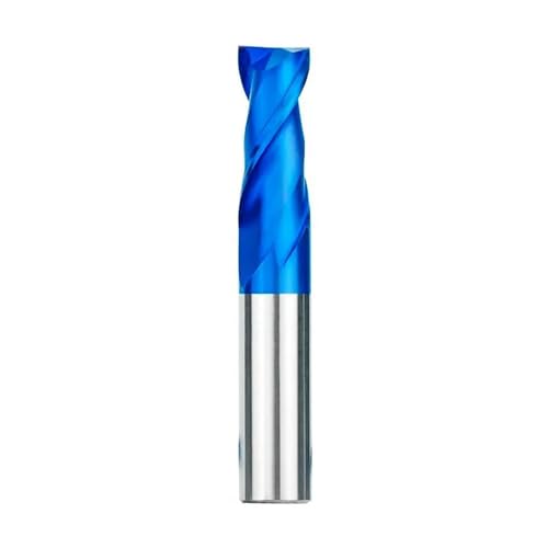 Temhyu 6mm 8mm 10mm Schaft Fräser 2 Flöten Router Bit 1-12mm Wolframkarbid Schaftfräser HRC 45 CNC Maschine Fräsen Werkzeuge CNC Fräsen Bit(NANO Blue Coated,8xD8x20x60L) von Temhyu