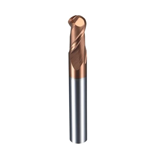 Temhyu 6mm 8mm 10mm Schaft Kugelkopffräser HRC55 2 Flöte Wolframkarbidfräser CNC Fräser Fräswerkzeug R0.5 Fräser for Metall(R0.75x3xD4x50L) von Temhyu