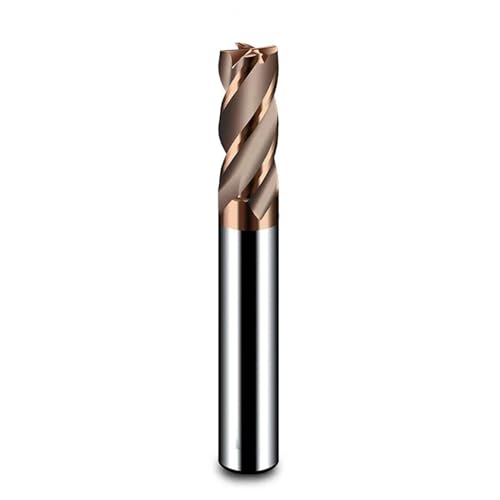 Temhyu 6mm 8mm 12mm Schaft HRC55 CNC Hartmetall Flachfräser Wolfram 4 Flöten Metall Stahl Bearbeitungswerkzeug Schlüsselfläche Vierkantfräser(10mmxD10x75L) von Temhyu