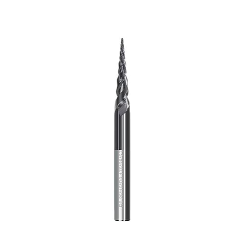 Temhyu 6mm 8mm Schaft Fräser 2 Flöte Konische Kugel Nase Schaftfräser Radius R0,25-R2,0mm CNC Router Bit for Holz CNC Graveur Carving Bit(ALTIAN Coated,R0.5x15xD4x50) von Temhyu