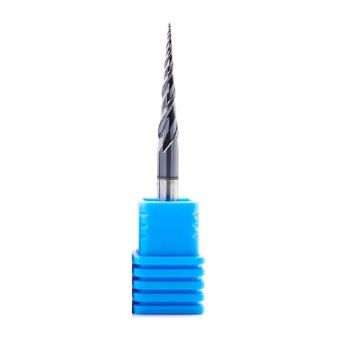 Temhyu 6mm 8mm Schaft Vollhartmetall Konische Kugelfräser Fräser CNC Kegel Kugelfräser for Holz Metall Fräser(R1X15XD4X50L) von Temhyu