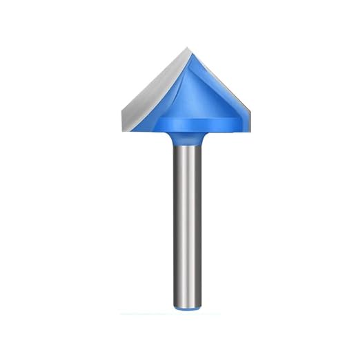 Temhyu 6mm Schaft V Form Fräser 90 Grad Holz Router Bits CNC Schaftfräser for Holzbearbeitung Trimmen Gravur Bit(32mm 60Degrees) von Temhyu