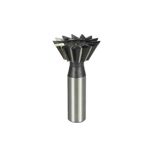 Temhyu 8 mm, 10 mm, 12 mm Schaft, Schwalbenschwanzfräser, 45, 55, 60 Grad, CNC-Fräser, gerader Schaft, HSS-Schaftfräser(45x60Degrees) von Temhyu