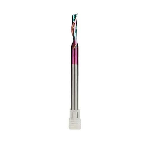 Temhyu 8-mm-Schaftfräser, superbeschichteter einschneidiger HSS-Schaftfräser for Schneiden von Aluminiumtüren, Fenstern, CNC-Fräser for Schneiden von Aluminium(8x5x16x100L) von Temhyu