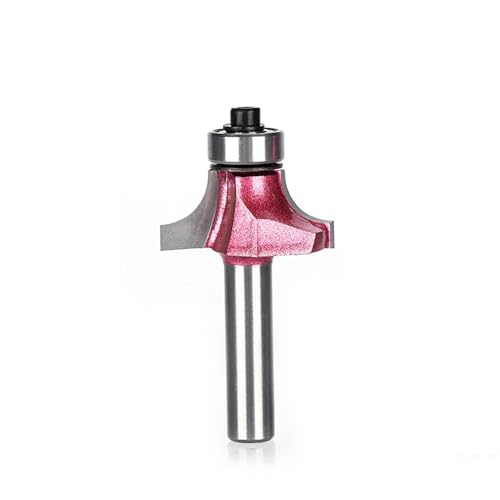 Temhyu 8 mm Schaftradius, runder Cove-Box-Bit, CNC-Rundnase-Hartmetall-Fräser mit Lager for Holzbearbeitungs-Schaftfräser(H0602810) von Temhyu