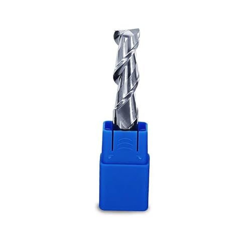 Temhyu 8mm 10mm Schaft HRC50 2 Flöten Schneiden Aluminium Holz Kupfer Verarbeitung CNC-Fräser Wolframstahl Spiralbohrer Fräser Hartmetall-Schaftfräser(5X5DX50L-2F) von Temhyu
