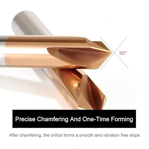Temhyu 8mm 10mm Schaft HRC65 3-Flöte Wolframstahl Hartmetall 60/90/120 Grad Fase Fräser CNC Router Bit Gravur Schaftfräser Werkzeuge(120 Degree,BL-HRC65,8.0x8Dx60L) von Temhyu