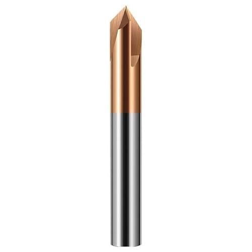 Temhyu 8mm 10mm Schaft HRC65 3-Flöte Wolframstahl Hartmetall 60/90/120 Grad Fase Fräser CNC Router Bit Gravur Schaftfräser Werkzeuge(60 Degree,GT-HRC55,6.0x6Dx50L) von Temhyu