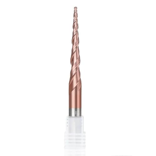 Temhyu Fräser Ball Nose Tapered End Mills HRC62 Hartmetall CNC Carving Bit Gravur Router Bit R0.25-R2.0 Holz Metall Endmill(R1.0x20xD6x50) von Temhyu