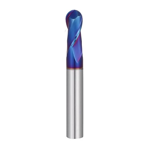 Temhyu HRC 50 55 65 Kugelfräser Hartmetallfräser CNC-Fräser Fräswerkzeug 2-Flöten-Kugelfräser(R0.75XD4X50,HRC65 2F) von Temhyu