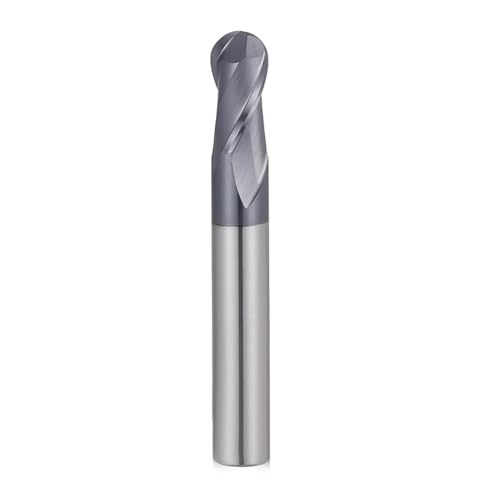Temhyu HRC 50 55 65 Kugelfräser Hartmetallfräser CNC-Fräser Fräswerkzeug 2-Flöten-Kugelfräser(R10XD20X100,HRC50 2F) von Temhyu