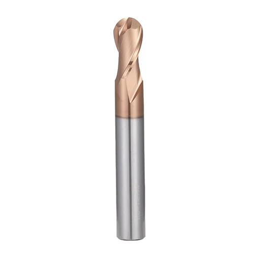 Temhyu HRC 50 55 65 Kugelkopffräser Wolframkarbidfräser CNC-Fräser Fräswerkzeug 2-Flöten-Kugelkopffräser R1 R2(R7XD14X100,HRC55 2F) von Temhyu