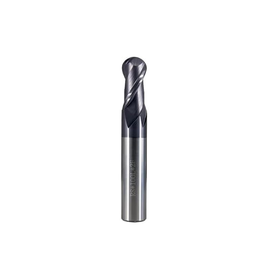 Temhyu HRC50 2 Flöten Kugelfräser Wolframcarbidfräser CNC-Fräser Fräswerkzeug Schneidwerkzeuge R0,5/0,75/1,25/2/4/5/6/10 mm(R0.75xD4x50L) von Temhyu