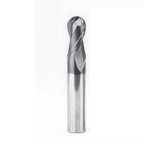 Temhyu HRC50 2 Flöten Kugelfräser Wolframkarbidfräser CNC-Fräser Fräswerkzeug Schneidwerkzeuge R0,5 1 mm 2 mm 3 mm 4 mm 6 mm(R2X4DX50L-2T) von Temhyu
