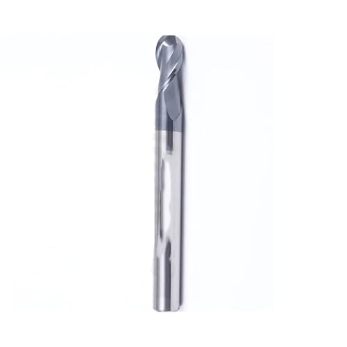 Temhyu HRC50 2 Flöten Kugelfräser Wolframstahl Fräser CNC Fräser Fräswerkzeug Schneidwerkzeuge R0,5 mm 1 mm 3 mm 4 mm 6 mm 10 mm(2F R4xD8x75L) von Temhyu