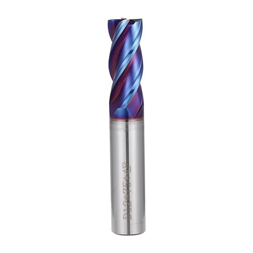 Temhyu HRC50 55 65 8mm 10mm Schaft CNC Hartmetall Schaftfräser 2 3 4 Flöten Wolfram Maschine Fräser werkzeuge Metall Schlüssel Sitz Gesicht Router Bit(D5XD5X100,HRC65 4Fluts) von Temhyu