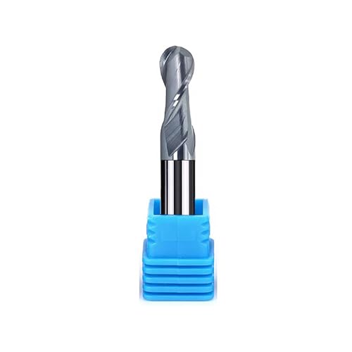 Temhyu HRC50 HRC55 HRC65 Kugelfräser Wolframkarbidfräser CNC-Fräser Fräswerkzeug R0,5 Länge 6 mm 8 mm 10 mm 2 4 Flöten(HRC50-2F,R9X18DX100L) von Temhyu